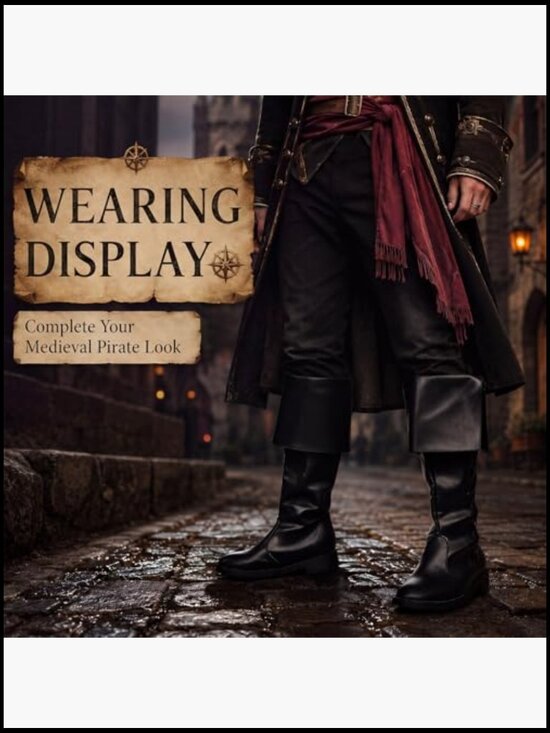 Medieval Pirate Boots Men Renaissance Lace Up Gothic Viking Costume Cosplay main image 5